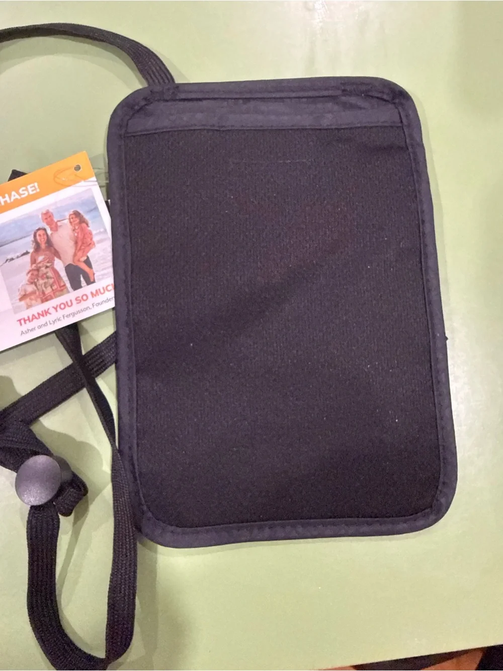 Black RFID Neck Pouch